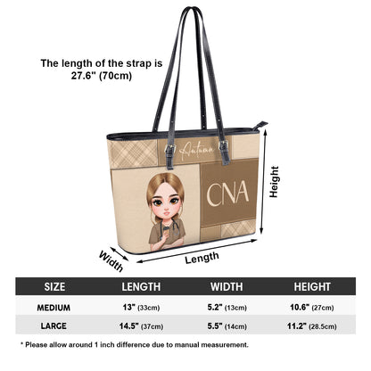 Nurse Est 2025 - Personalized Custom Nurse Leather Tote Bag